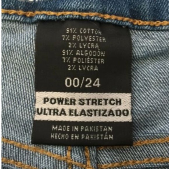 Size 00 24 Denim Cuffed Bermuda Shorts Stretch - Picture 3 of 8